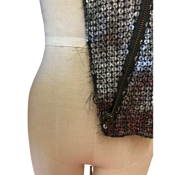 Express Sequin Long Sleeve Jacket Black & Silver Polyester/Spandex M - Picture 9 of 16